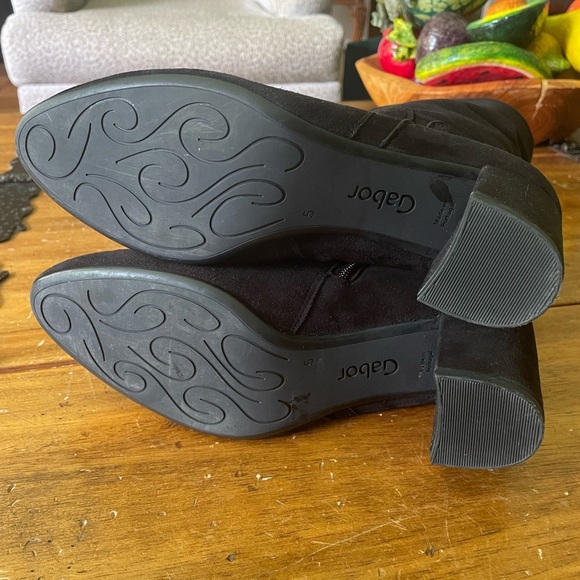 New GABOR Block Heel Black Suede Slouch Boot Uk Size 5 US 7.5 Eu 38 - Picture 6 of 9